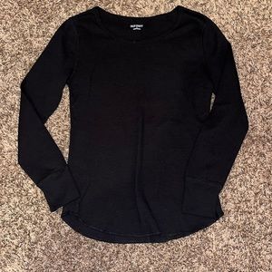 black old navy waffle long sleeve